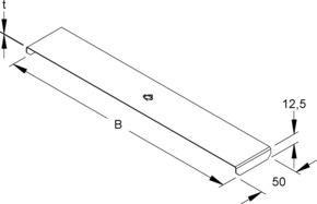 Niedax Deckelstoßleiste U-Form 50x404mm DSLU 400-0.75 S