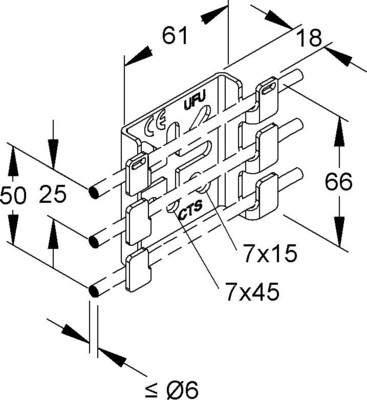 Niedax Gitterrinnen-Montagebügel GTMB 65 E4