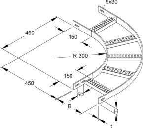 Niedax Bogen 90Gr. 40x250mm KLMUB 40.250 F