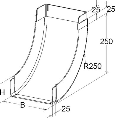 Niedax GFK-Rinnensteigbogen 80x150mm KPBI 80.150/P Niedax GFK-Rinnensteigbogen 80x150mm KPBI 80.150/P