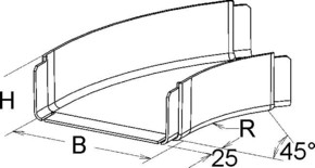 Niedax GFK-Bogen 45Gr. 80x150mm KPC 80.150/P