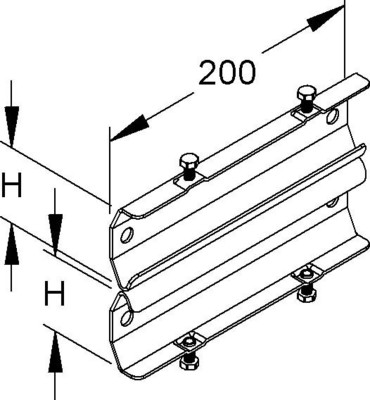Niedax Doppelverbinder für Rohrkabelleiter KRRDV 55/200 F