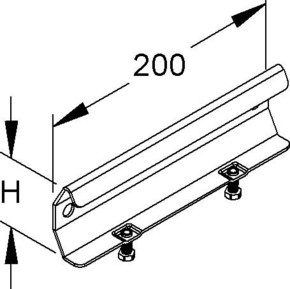 Niedax Verbinder 200mm für Rohrkabelleiter KRRV 55/200 F