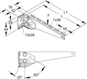 Niedax Wandausleger 90x615mm KTVW 600 F