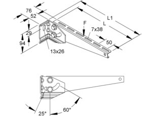 Niedax Wandausleger 90x665mm KTVW 650 F