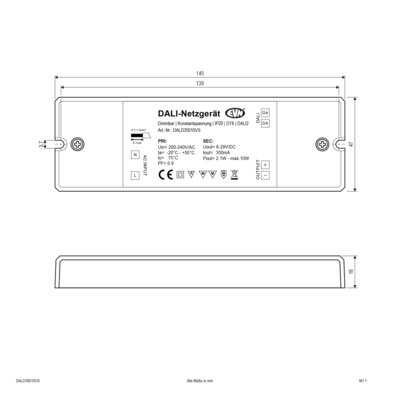 EVN Lichttechnik DALI Dimmer-Empfänger inkl. Netzgerät DALD35010VS