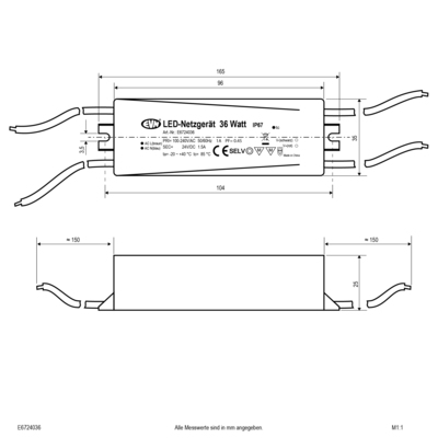 EVN Lichttechnik LED-Netzgerät 24V/DC E6724036