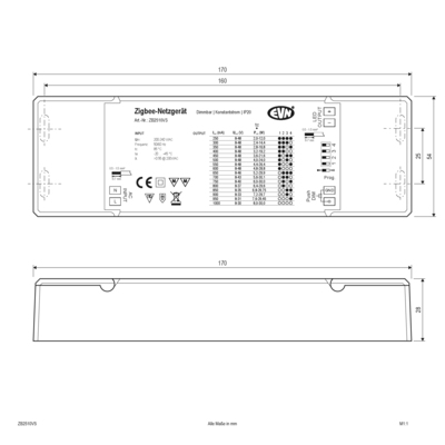 EVN Lichttechnik Zigbee-Dimmer-Empfänger inkl. Netzgerät ZB2510VS