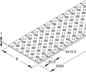 Niedax Deckel für Kabelrinne 105x3000mm RDRS 100-2.0 AL
