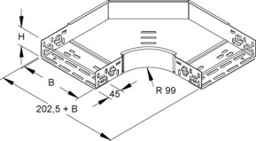 Niedax Bogen 90Gr. 60x502mm RESC 60.500 S