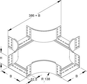 Niedax Kreuzung für Kabelrinne 110x602mm RKS 110.600 F