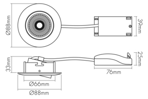 Nobile LED-Downlight 830, weiß 1867050023
