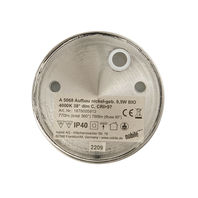 Nobile LED-Aufbau-Downlight 930, nickel-geb. 1878005923