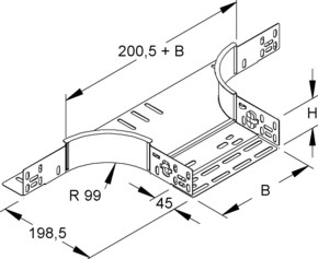 Niedax Anbau-T-Stück 60x72mm RTAC 60.070 S