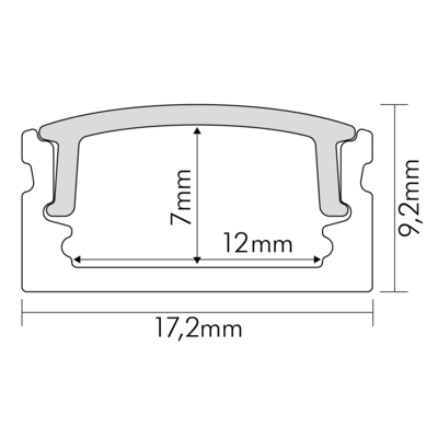Nobile Alu U-Profil 2m Abdeckung opal 5011146801