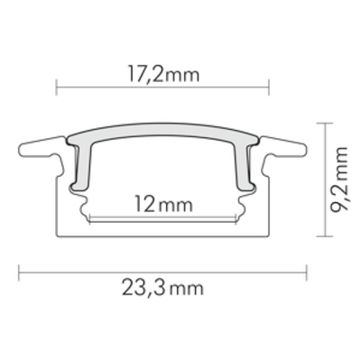 Nobile Alu T-Profil 2m Abdeckung transp. 5011146804
