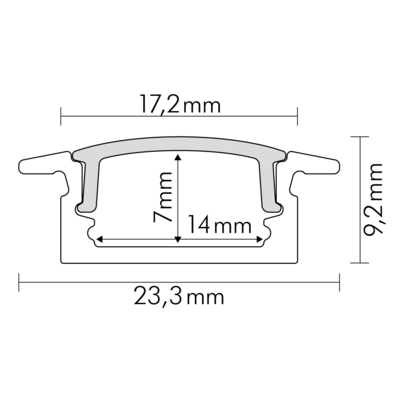 Nobile Alu T-Profil 2m Abdeckung opal 5011146814