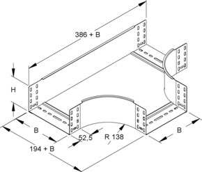 Niedax T-Stück für Kabelrinne 110x602mm RTS 110.600 F