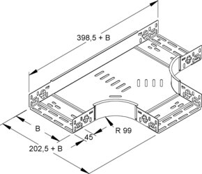 Niedax T-Stück für Kabelrinne 60x502mm RTSC 60.500 S