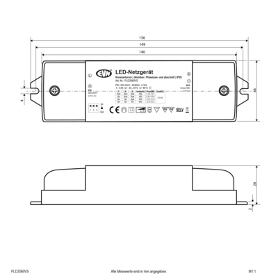 EVN Lichttechnik LED-Netzgerät 350mA-600mA PLD3560VS