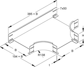 Niedax T-Stück für Kabelrinne 100x400mm RTSS 100.400 S