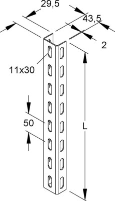Niedax U-Profil 43,5x29,5x500mm U 4530/500 SL