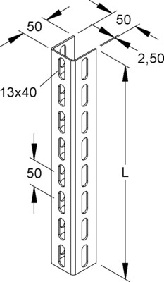 Niedax U-Profil 50x50x800mm U 5050/800 E5L
