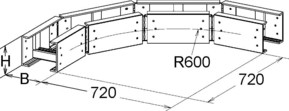 Niedax GFK-Bogen 100x600mm ULBG 100.600