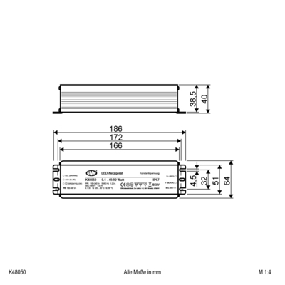 EVN Lichttechnik 48V/DC LED-Netzgerät K48050