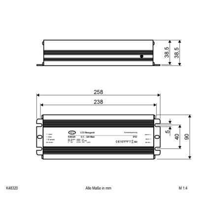 EVN Lichttechnik 48V/DC LED-Netzgerät K48320
