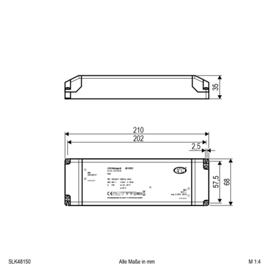 EVN Lichttechnik 48V/DC LED-Netzgerät 48V/DC SLK48150
