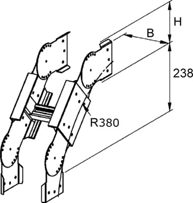 Niedax GFK-Bogen verstellbar 100x700mm ULLBA 100.700