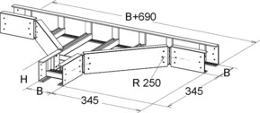 Niedax GFK-T-Stück 100x400mm ULLTE 100.400