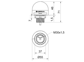 Werma MC55 RGY Summer M12-Stecker 24VDC 24024055