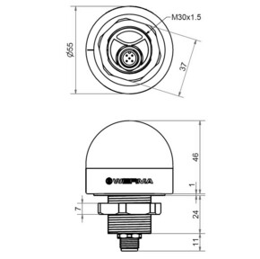 Werma MC55 UL Einbauleuchte 10-30V RGB M12 24032050