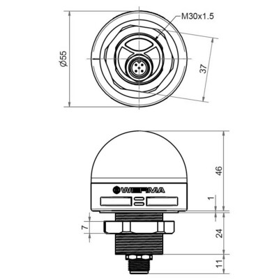 Werma MC55 UL Leuchte + Summer 10-30V RGB M12 24034050