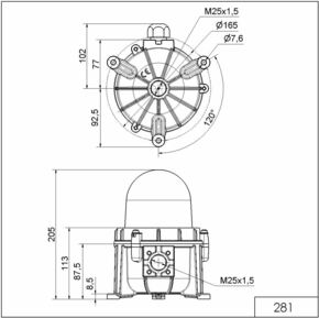 Werma LED-Hindernisfeuer BM 24VDC RD 28147055
