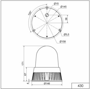 Werma LED-Sirene BM 32 Töne 24VAC/DC CL 43040075