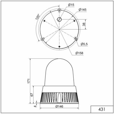 Werma LED-Sirene BM 32 Töne 24VAC/DC BU 43150075