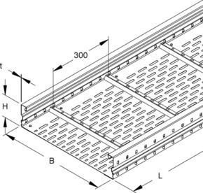 Niedax Weitspannkabelrinne 105x600x3000mm WRL 105.600/3 F