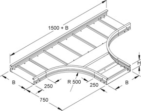 Niedax T-Stück 105x500mm WRTR 105.500 E3