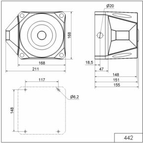Werma Blitz-Sirene WM 42 Töne 115-230VAC GY/YE 44213068