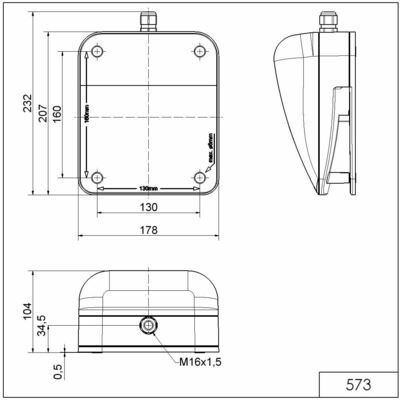 Werma Signalhupe WM Dauerton 24VAC BK/GY 57300065
