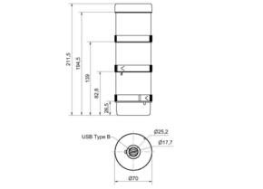 Werma KS72 Classic USB RM 5V GN/YE/RD 64900005