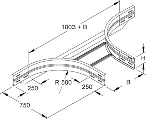 Niedax Anbau-T-Stück 151,5x505mm WSTAR 150.500 F