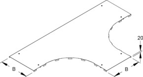 Niedax Deckel für T-Stück für Breite 604mm WTRDV 600 E3