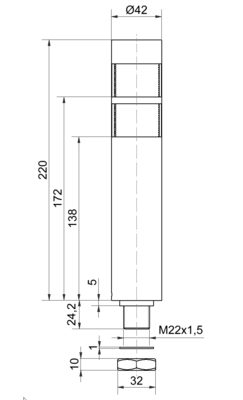 Werma Signalsäule deSIGN42 EM 24VDC YE/RD 69402055