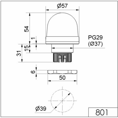 Werma LED-Dauerleuchte EM 115VAC GN 80120067