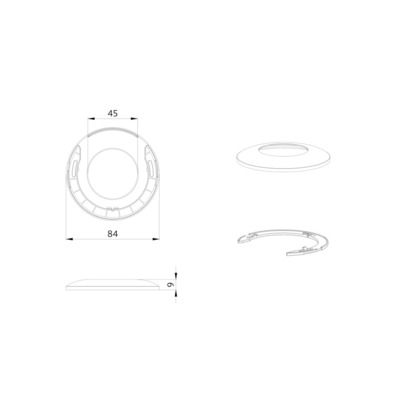 BEG Brück Electronic Abdeckring tiefschwarz 93085