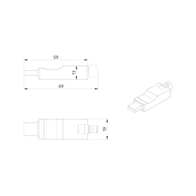 BEG Brück Electronic Reiheneinbaugerät AP USB-Stick-IF/KNXblau
